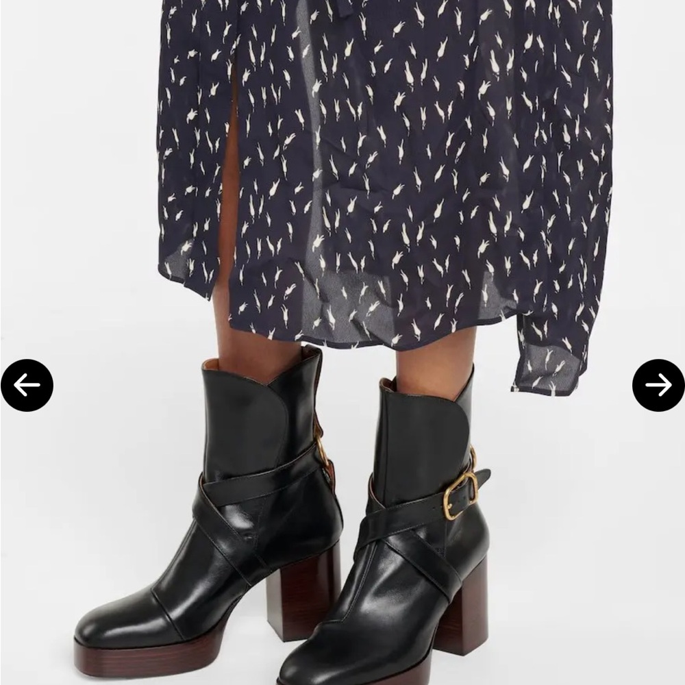 Chloe Izzie Leather Platform Boots - Picture 2 of 9